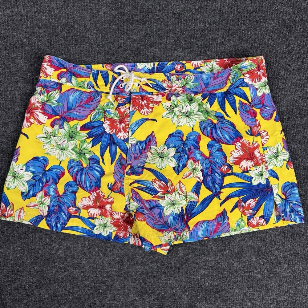 TACTICS Men Yellow Floral Swim Trunk Swimsuit Surf Board Short sz XL